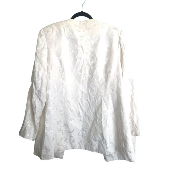 PROVERBS- WOMENS WHITE WITH FLORAL PRINT 3/4 SLEEVE FULLY LINE SIZE 14 - Picture 2 of 7